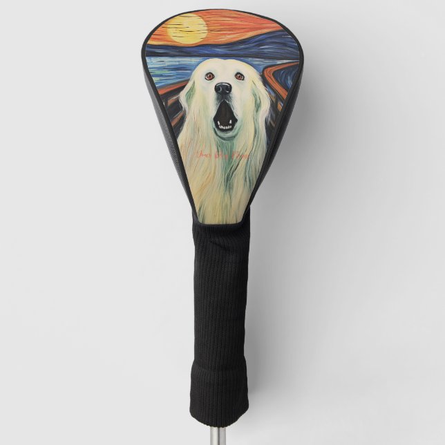 Der Schrei - Große Pyrenäen Hund 001 - Pall Munch Golf Headcover (Vorderseite)
