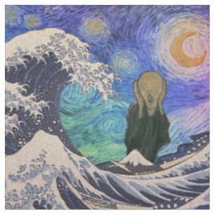 Der Schrei in der großen Welle beginnt die Nacht Stoff
