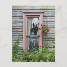 Der Schrei in einem Fenster Postkarte