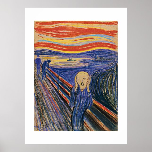 Der Schrei (pastellfarben 1895) Hochwertig - groß Poster (Vorne)
