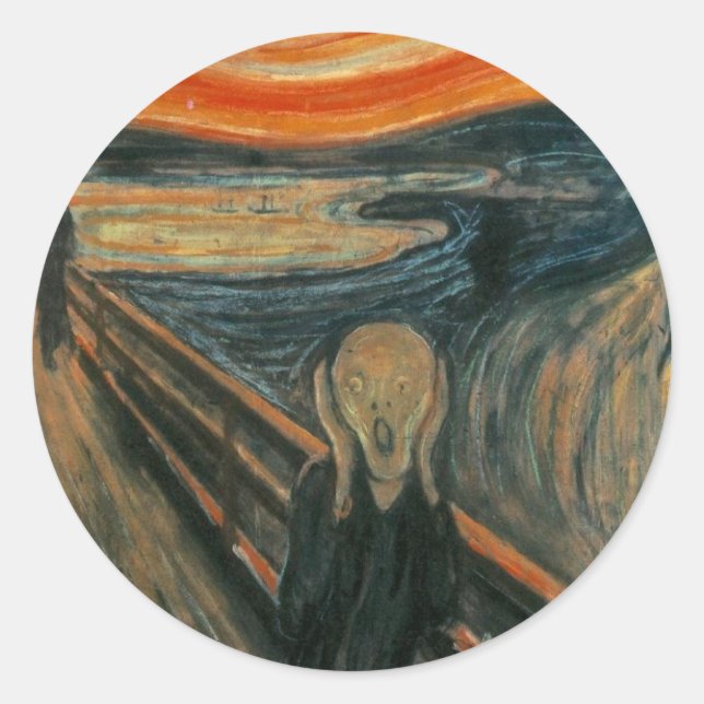 Der Schrei Runder Aufkleber (Vorderseite)