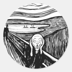 Der Schrei Runder Aufkleber