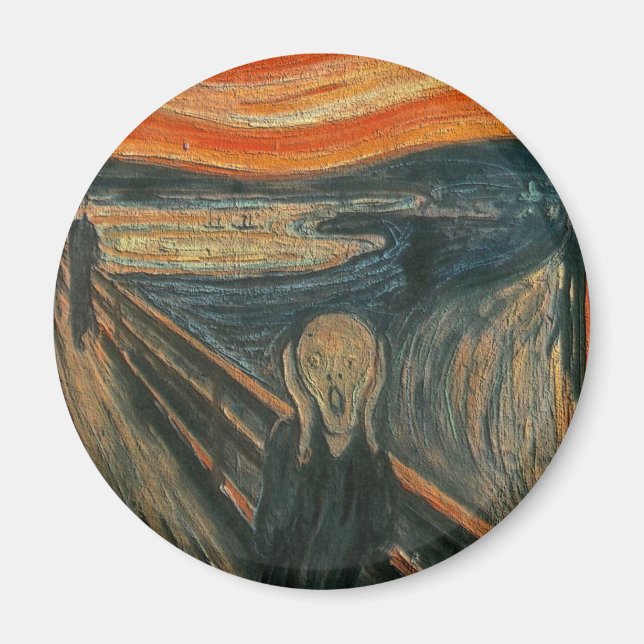 Der Schrei (texturiert) von Edvard Munch Magnet (Vorne)