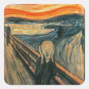 Der Schrei vereint moderne Kunst Abstrakt Quadratischer Aufkleber