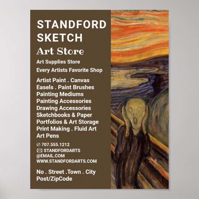 Der Schrei von Edvard Munch, Art Supplies Store Poster (Vorne)