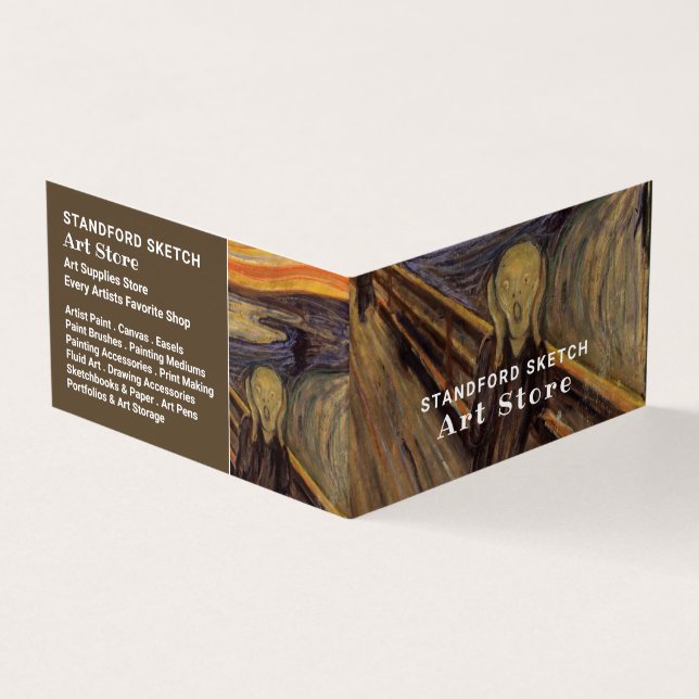 Der Schrei von Edvard Munch, Art Supplies Store Visitenkarten (Vorderseite)