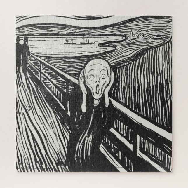 Der Schrei von Edvard Munch Black and White (Vertikal)