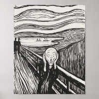 Der Schrei von Edvard Munch Black and White