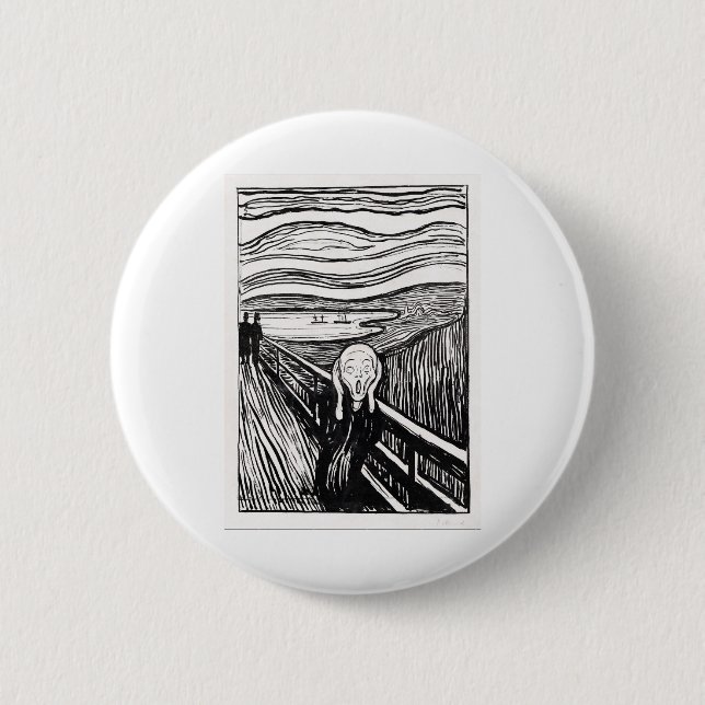 der Schrei von Edvard Munch Button (Vorderseite)
