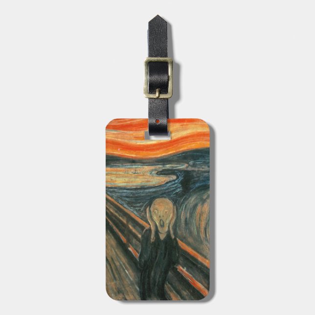 Der Schrei von Edvard Munch Gepäckanhänger (Vorderseite vertikal)