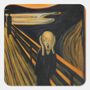 Der Schrei von Edvard Munch Quadratischer Aufkleber