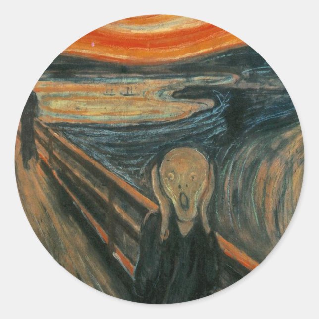 Der Schrei von Edvard Munch Runder Aufkleber (Vorderseite)