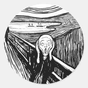 Der Schrei von Edvard Munch Runder Aufkleber
