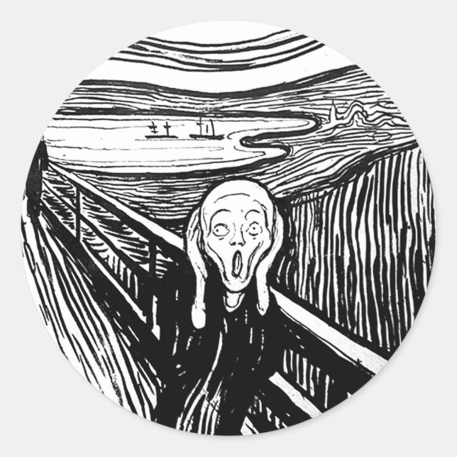 Der Schrei von Edvard Munch Runder Aufkleber (Vorderseite)