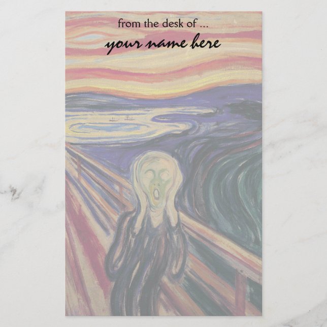 Der Schrei von Edvard Munch, Vintager Expressionis Briefpapier (Vorderseite)