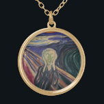 Der Schrei von Edvard Munch, Vintager Expressionis Vergoldete Kette<br><div class="desc">Der Schrei aka Skrik (1893) von Edvard Munch ist ein Vintages Ausdrucksbild feiner Kunstmalerei. Der Schrei ist das bekannteste Werk von Munch und eines der weltweit bekanntesten Gemälde in der Kunst. Er wird weithin als Ausdruck der universellen Angst des modernen Menschen interpretiert. Mit breiten Farbbändern und stark vereinfachten Formen bemalt,...</div>