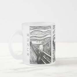 Der Schrei von Munch – Schwarze Linienlithografie Mattglastasse