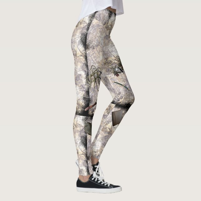 Der Schriftsteller (mit verbrannter Karte) Leggings (Rechts)