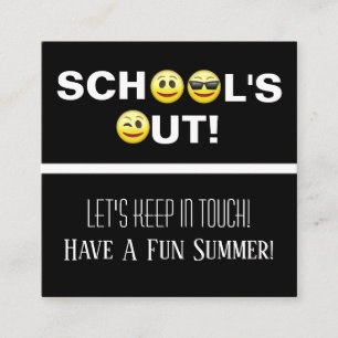 Der Schule der Playdate Emoji des Kindes heraus Quadratische Visitenkarte
