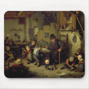 Der Schulmeister, c.1662 (Öl auf Platte) Mousepad