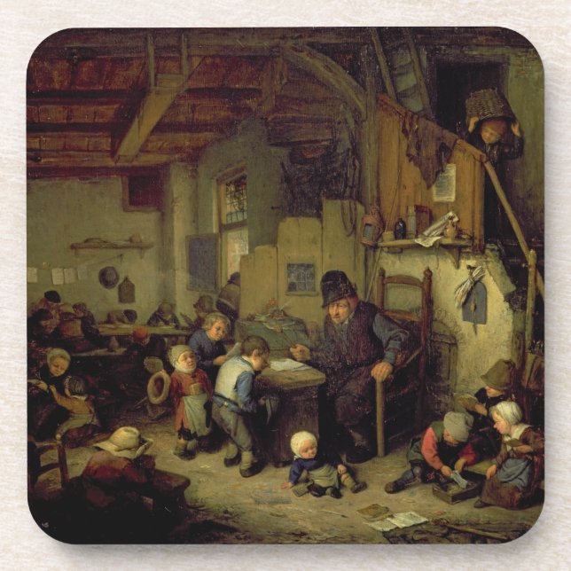Der Schulmeister, c.1662 (Öl auf Platte) Untersetzer (Vorderseite)