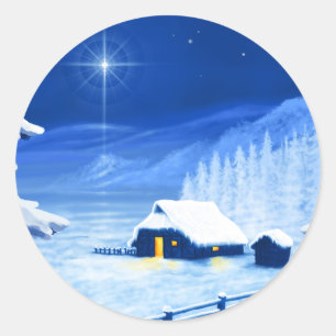 Der Schutz unter dem Weihnachtsstern Runder Aufkleber