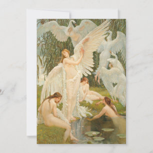 Der Schwan Maidens   Walter Crane Karte