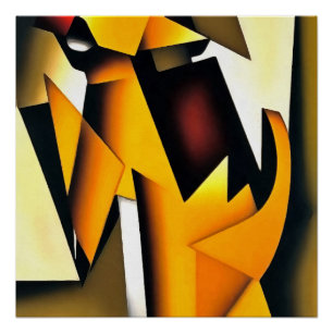 Der Schwanz, der die geometrische Abstrakte Kunst  Poster