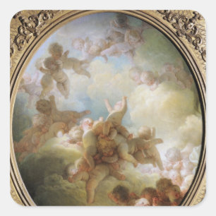 Der Schwarm der Amoren, c.1767 Quadratischer Aufkleber