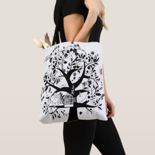 Der schwarz-weiße Baum des Lebens Tasche