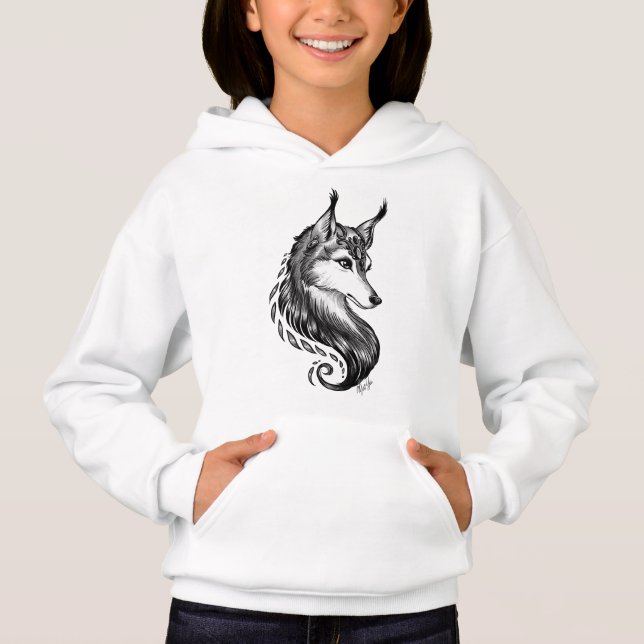 Der Schwarz-weiße Hoodie des Hand gezeichnetes (Vorderseite)