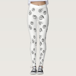 Der schwarz-weiße Stick-Mann sieht sich Design geg Leggings