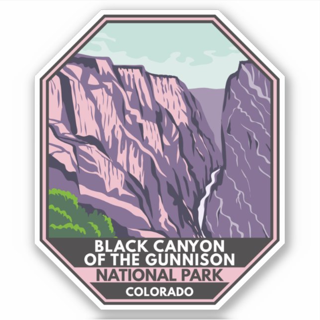 Der Schwarze Canyon des Gunnison-Nationalparks Vin Aufkleber (Vorderseite)