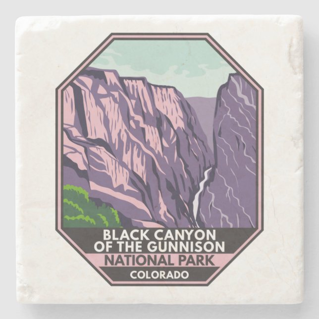 Der Schwarze Canyon des Gunnison-Nationalparks Vin Steinuntersetzer (Vorderseite)