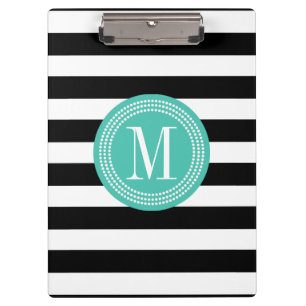 Der schwarze Chic u. das Weiß Stripes Klemmbrett