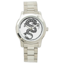 Der schwarze Drache auf Armbanduhr