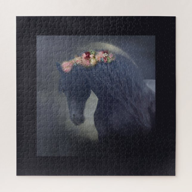 Der Schwarze Friesian - Puzzle (Vertikal)