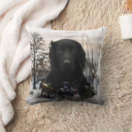 Der schwarze goldene Retrievers Kissen