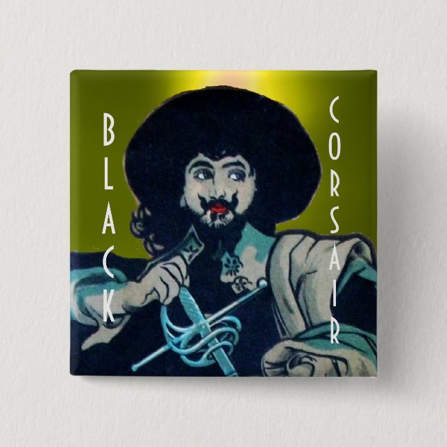 Der schwarze KORSAIR-Edelstein gelb Button (Vorderseite)