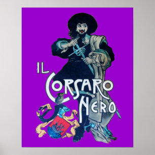 DER SCHWARZE KORSARE lila Poster