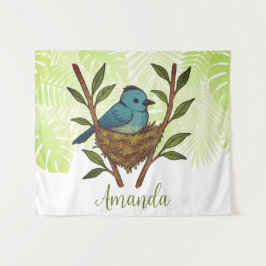 Der schwarze Neapel unter den Blätter Wandteppich