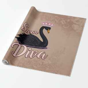 Der schwarze Schwan, Königin des Wassers.  Geschenkpapier