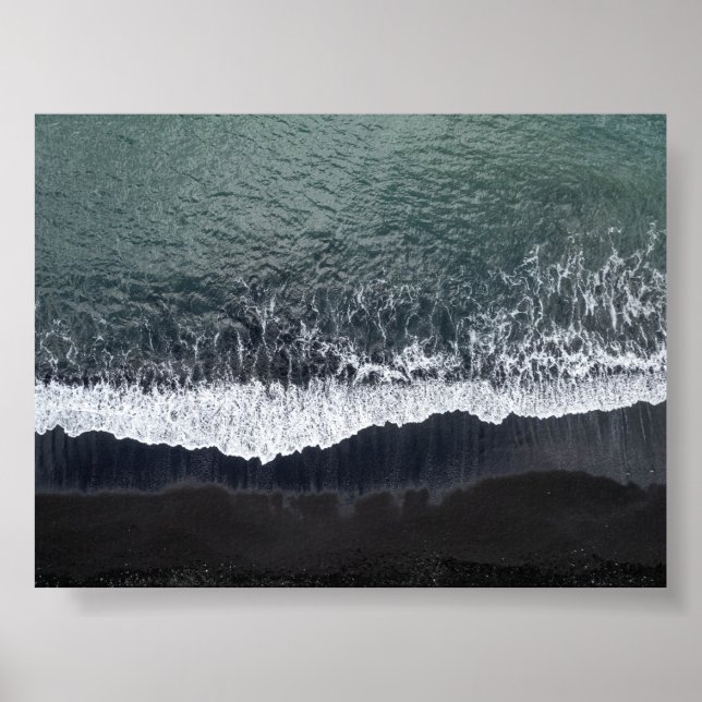 Der schwarze Strand in Island Poster (Vorne)