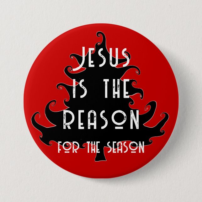 Der Schwarze und Rote Jesus ist das Weihnachtsfest Button (Vorderseite)