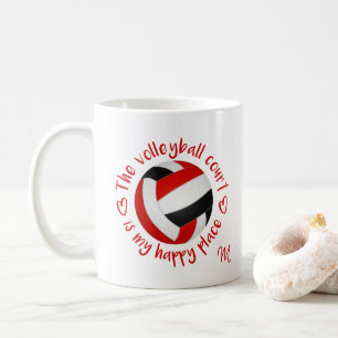 Der schwarze Volleyballplatz ist mein glücklicher  Kaffeetasse
