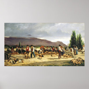 Der Schweinemarkt von 1875 Poster