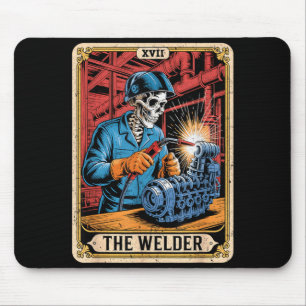Der Schweißer Schweiß-Tarotkarte Skelett Lustig Mousepad