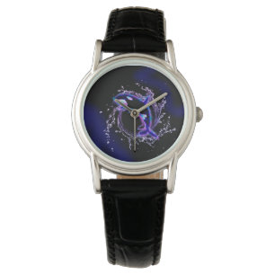 Der Schwertwal springend durch einen Kreis, der Armbanduhr