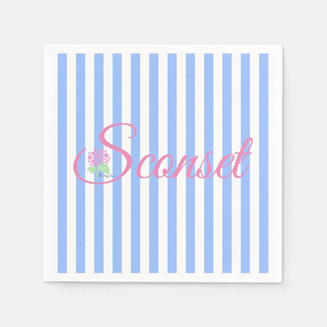 Der Sconset/Nantucket Blue Strip Napkin Serviette (Vorderseite)