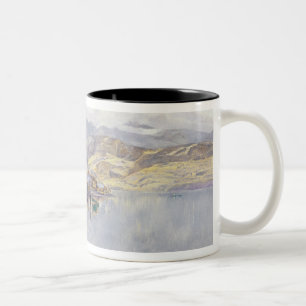 Der See der Luzerne, Berg Pilatus im Abstand Zweifarbige Tasse